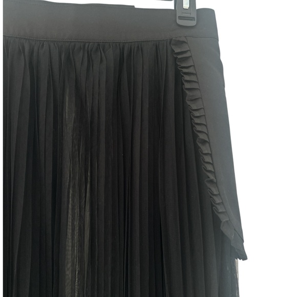 Black Double-Breasted Women's BLAZER Dress/sheer pleated midi Skirt size L NWT - Picture 8 of 16